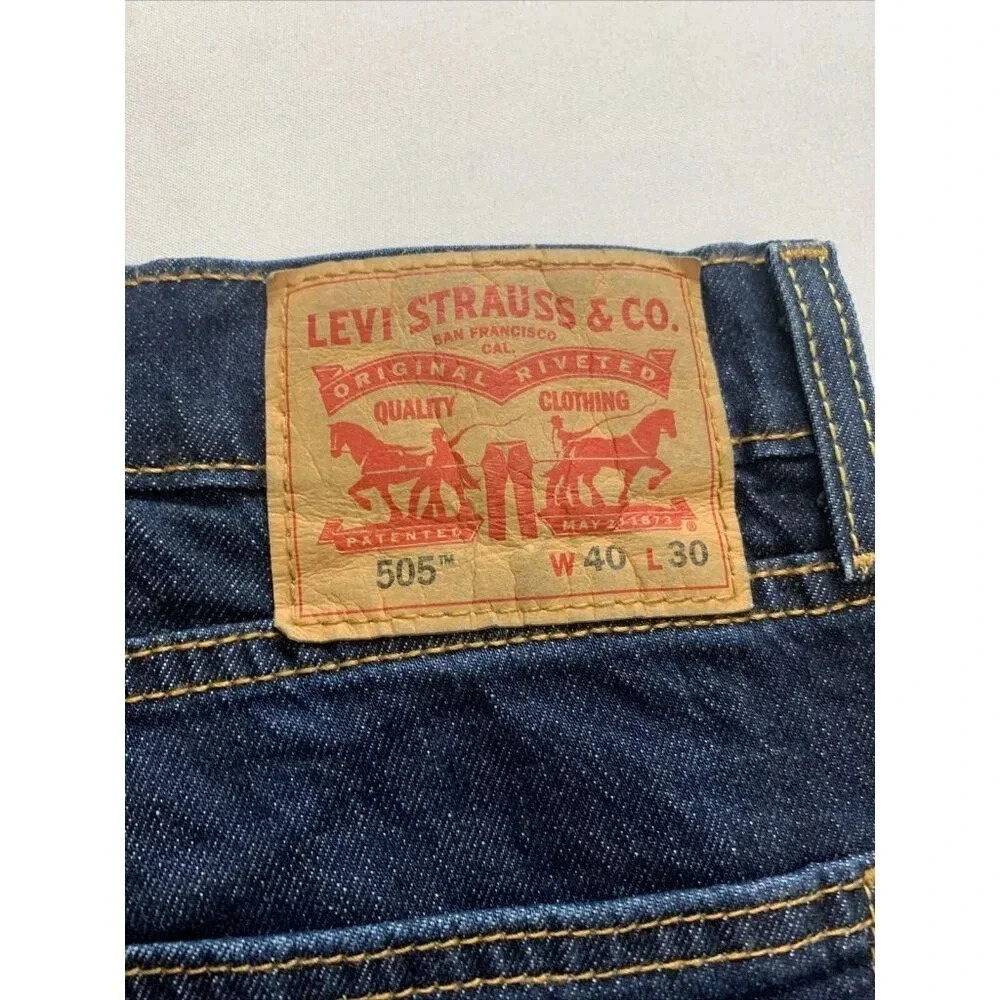 Levi's 505 Men's Blue Regular Fit Straight Leg Jeans Size 40x30 NWT - Picture 10 of 11